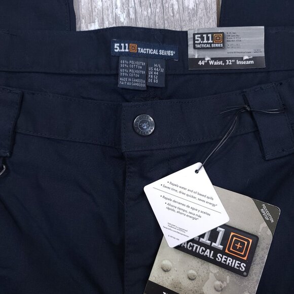 5.11 Tactical Pants Mens 44x32 Navy Taclite Ripstop Jean Cut Mid Rise Straight - Picture 6 of 9